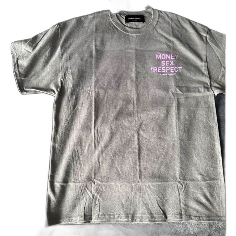 HOMME + FEMME LA Gray Pink Graphic Tee XL NWT Rare Designer Streetwear - Picture 6 of 8